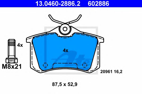 Колодки дискового тормоза ABS арт. 13046028862 фото1