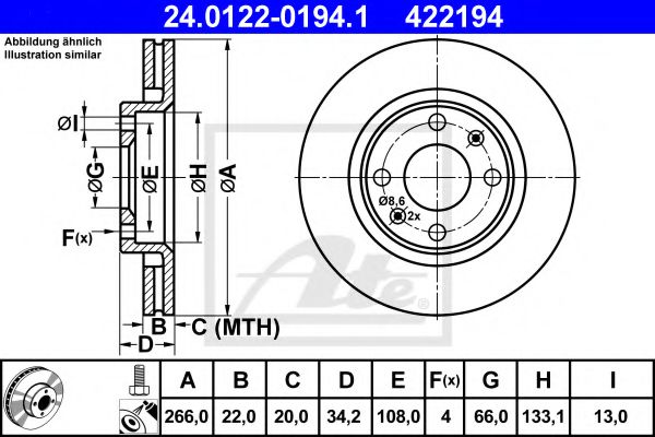 Тормозной диск TEXTAR арт. 24012201941 фото1
