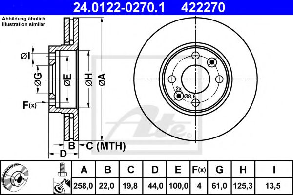 Диск тормозной передний FERODO арт. 24012202701 фото1