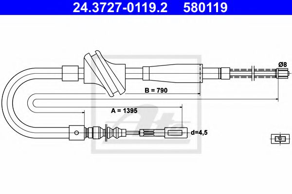 Трос, стояночная тормозная система KAGER арт. 24372701192 фото1