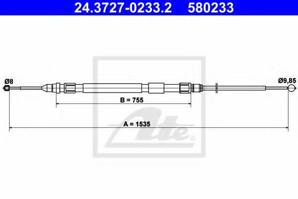 Трос, стояночная тормозная система ABS арт. 24372702332 фото1