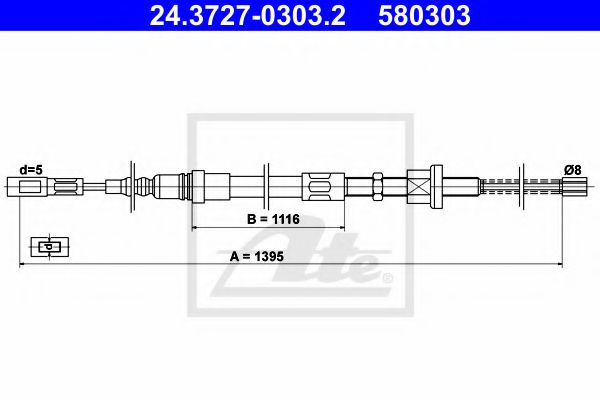 Трос, стояночная тормозная система TRW арт. 24372703032 фото1