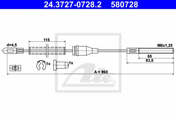 Трос, стояночная тормозная система ABS арт. 24372707282 фото1