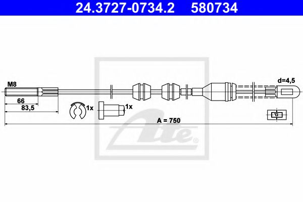 Трос, стояночная тормозная система LPR арт. 24372707342 фото1