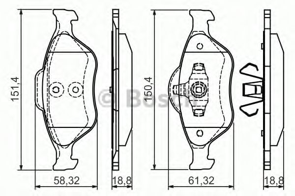 Комплект тормозных колодок, дисковый тормоз MINTEX арт. 0986495017 фото1
