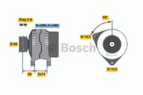 3-хфазный генератор BOSCH арт. 0123310006 фото1