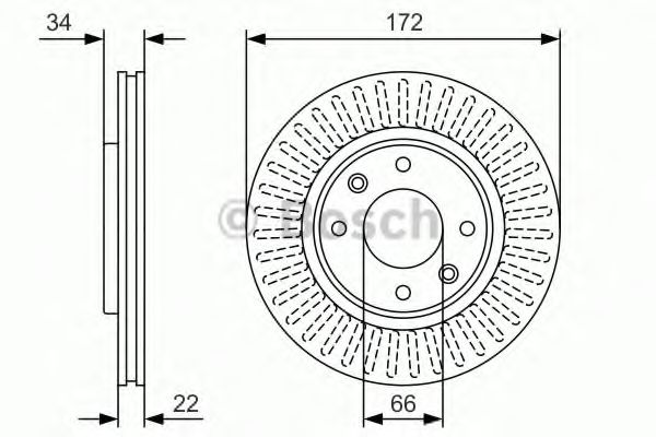 Тормозной диск Bosch MINTEX арт. 0986479R63 фото1