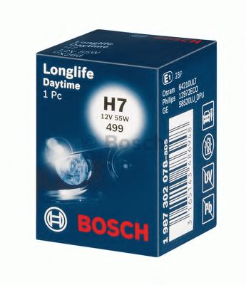Лампа накаливания H7 12V 55W PX26d LONGLIFE DAYTIME (пр-во Bosch) фото1