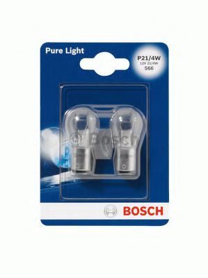 Лампа накаливания P21/4W 12V 21/4W PURE LIGHT (blister 2шт) (пр-во Bosch) PHILIPS арт. 1987301015 фото1