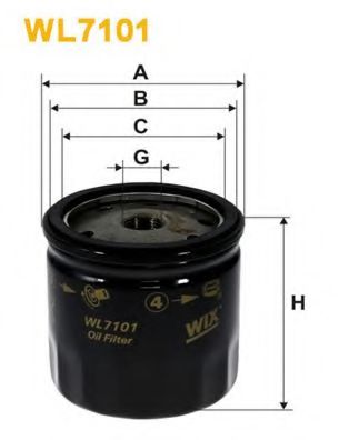 Фильтр масляный двигателя CITROEN WL7101/OP554 (пр-во WIX-Filtron) фото1