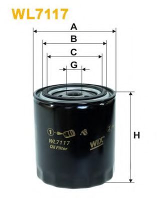 Фильтр масляный двигателя WL7117/OP580/8 (пр-во WIX-Filtron) DENCKERMANN арт. WL7117 фото1