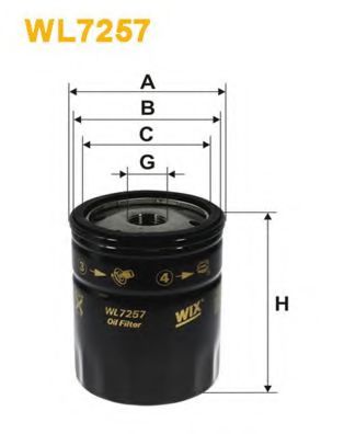 Фільтр масляний SKODA Fabia (вир-во WIX-Filtron UA) OP616/2/WL7257 SCTGERMANY арт. WL7257 фото1