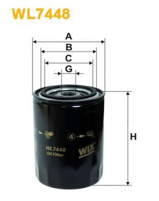 Фильтр масляный двигателя WL7448/OP526/6 (пр-во WIX-Filtron)  арт. WL7448 фото1