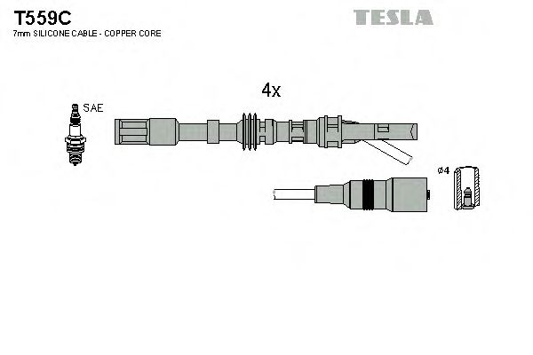 Комплект кабелiв запалювання NGK арт. T559C фото1