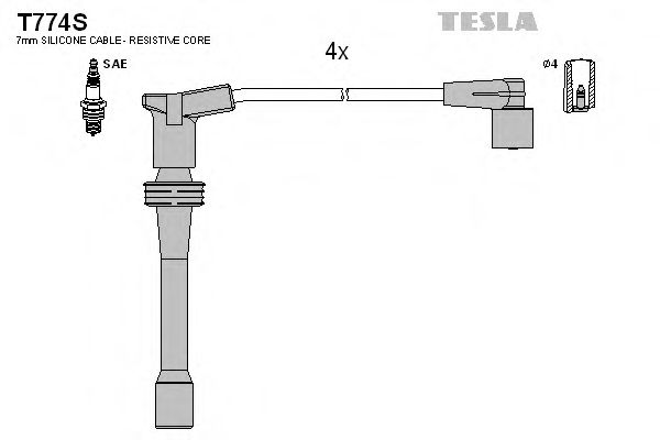 Провода свечные 2110-2112 инж (1,5 16кл) (силикон) Tesla WEEN арт. T774S фото1