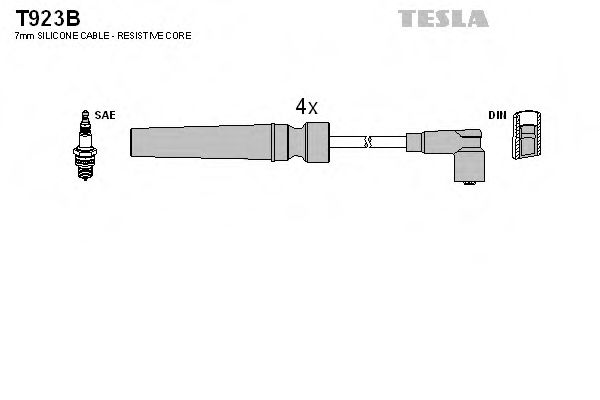 Провода высоковольтные Лачетти, Нубира 1,6 (Tesla)  арт. T923B фото1