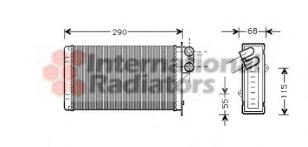 Радиатор отопителя P405/P406 ALL MT/AT 87-99 (Van Wezel)  арт. 40006100 фото1