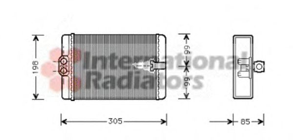 Радиатор отопителя W 202  H / A 03/97- (Van Wezel)  арт. 30006250 фото1