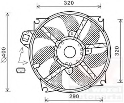Вентилятор радиатора охлаждения Megane/Scenic 08+ (пр-во Van Wezel) VALEO арт. 4377747 фото1
