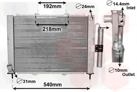 Радиатор охлаждения RENAULT KANGOO I (98-) 1.2 i 16V (пр-во Van Wezel)  арт. 4300M497 фото1