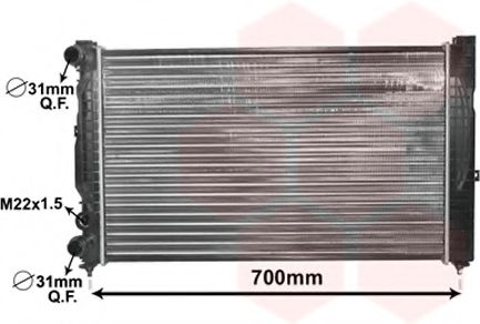 Радиатор охлаждения двигателя A4 1.6/1.9TD MT 96-00 M/J (Van Wezel) фото1