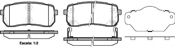 Колодки тормозные диск. задн. (пр-во Remsa) Hyundai H-1 cargo 2.5 08-,Hyundai H-1 travel 2.5 08- (P13883.02) WOKING MINTEX арт. P1388302 фото1