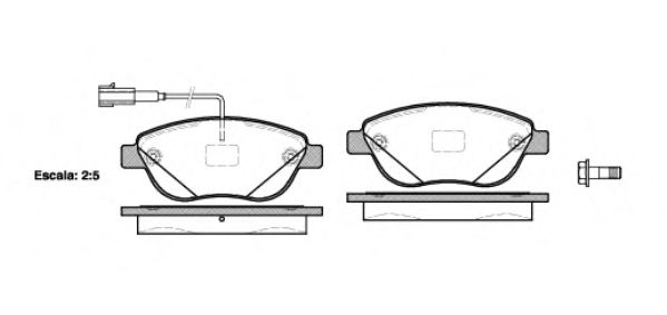 Колодки тормозные диск. перед. (пр-во Remsa) Fiat Doblo Combo 10> (P9593.12) WOKING DELPHI арт. P959312 фото1