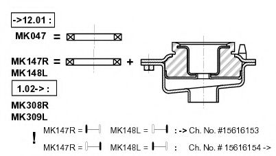 Комплект опоры амортизатора переднего  арт. MK147R фото1