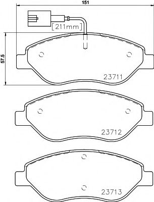 Комплект тормозных колодок, дисковый тормоз BLUEPRINT арт. 2371102 фото1