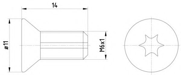 Болт, диск тормозного механизма  арт. TPM0012 фото1