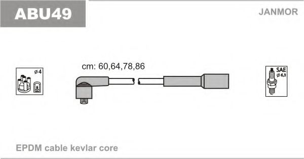 Провод высокого напряжения BERU арт. ABU49 фото1