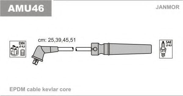 Провод высокого напряжения TESLA арт. AMU46 фото1