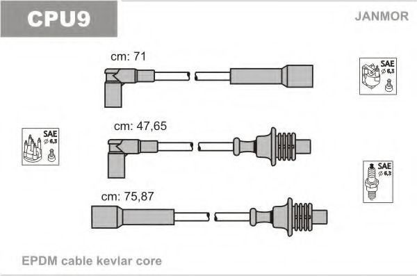 Провода в/в Citroen BX 1.5 1.5I 88- фото1