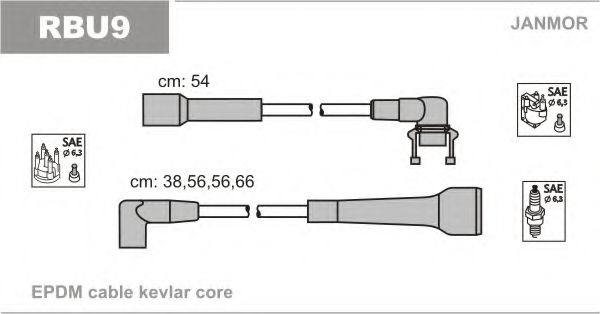Провода Renault 5,19 1.7 88-90, Chamade 1.7 8  арт. RBU9 фото1