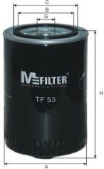 Фильтр масляный двигателя AUDI, VW (пр-во M-Filter) MANNFILTER арт. TF53 фото1