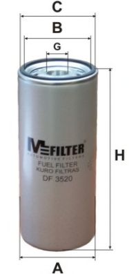 Фильтр топливный D108 h263 M32x1.5  арт. DF3520 фото1