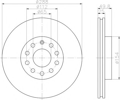 диск гальмівний з покриттям PRO; передн. / Octavia II, III & VAG MINTEX арт. 8DD355109581 фото1