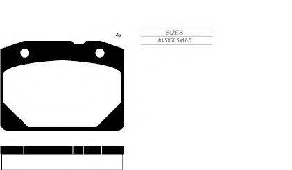 Комплект тормозных колодок DELPHI арт. 1080F фото1