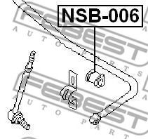 ВТУЛКА ЗАДНЕГО СТАБИЛИЗАТОРА D15 (NISSAN BLUEBIRD U13 1991-1995 NISSAN TERRANO III PATHFINDER R50 1995-2003) FEBEST  арт. NSB006 фото1
