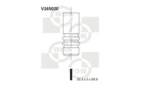 Клапан впуск Doblo 1.4i 05- AE арт. V165020 фото1
