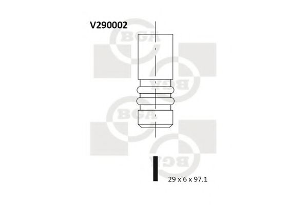 Клапан двигуна впуск. Vectra B 96-03/Vectra C 02-/Zafira A 99-05 2.0-2.2 TDI (97.1x29x6) фото1