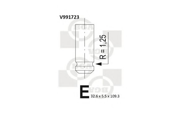Всмоктуючий клапан R 1.4-1.6 16V 4шт. AE арт. V991723 фото1