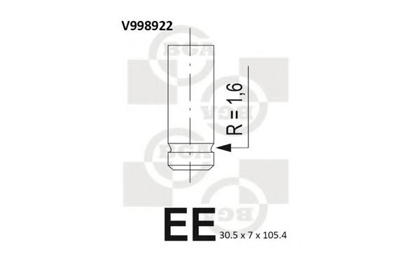 Клапан двигуна AE арт. V998922 фото1
