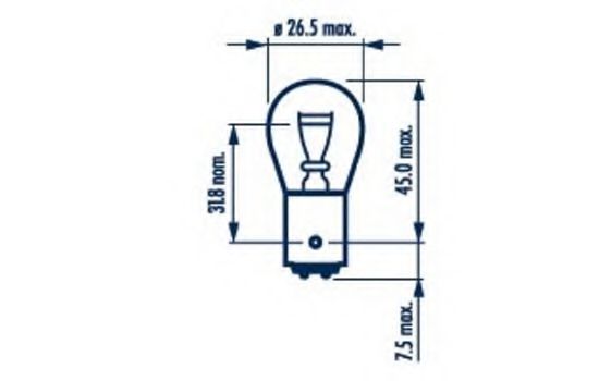 Лампа накаливания p21/5w 12в 21/5вт GE арт. 17916 фото1
