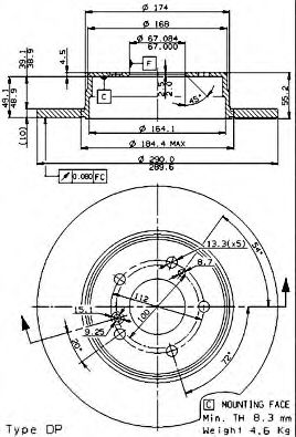 Тормозной диск Brembo DELPHI арт. 08721176 фото1