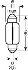 Автолампа Osram (5W 12V SV8,5 11x35) фото1