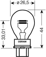 Автолампа Osram (27/7W 12V W2,5x16D)  арт. 3157 фото1