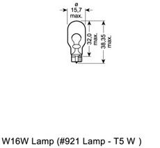 Лампа накаливания, original line w16w 12в 16вт HELLA арт. 921 фото1
