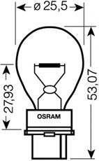 Автолампа Osram (27W 12V W2,5X16D)  арт. 3156 фото1