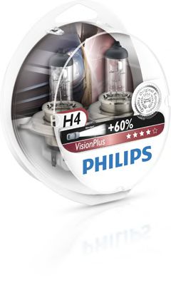 Лампа накаливания H4VisionPlus12V 60/55W P43t-38 (пр-во Philips) GE арт. 12342VPS2 фото1